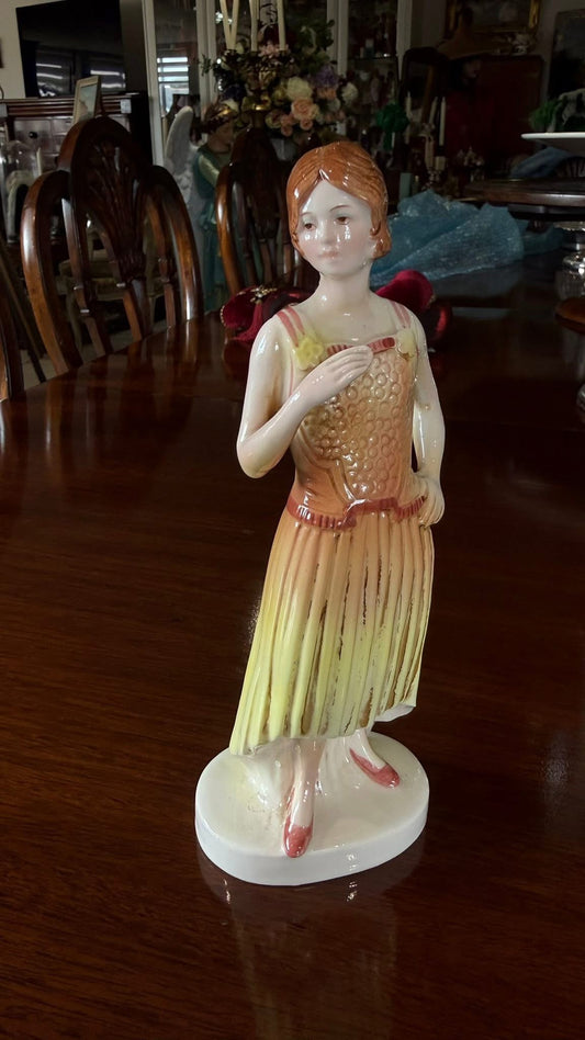 Porcelain Art Deco figure German 8” high