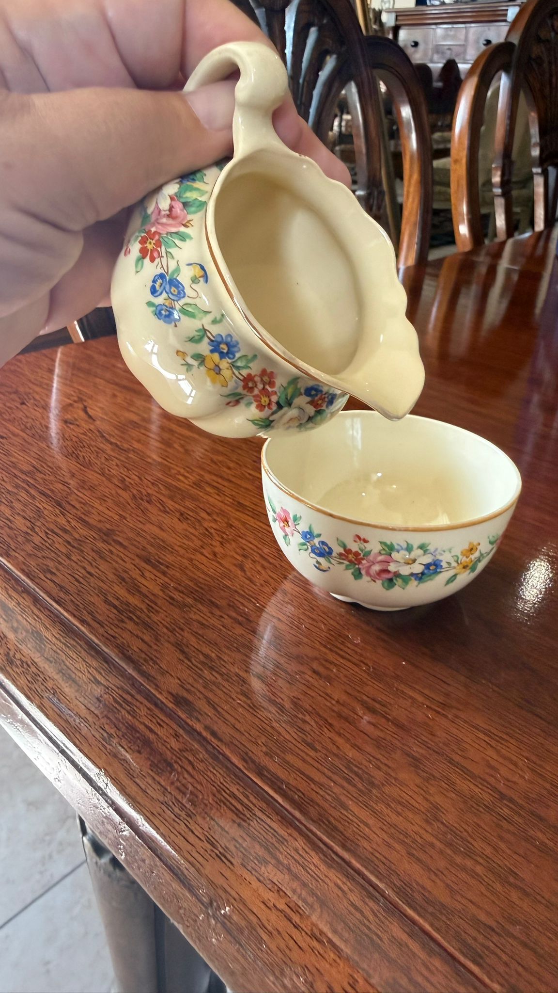 Small sugar bowl and milk jug