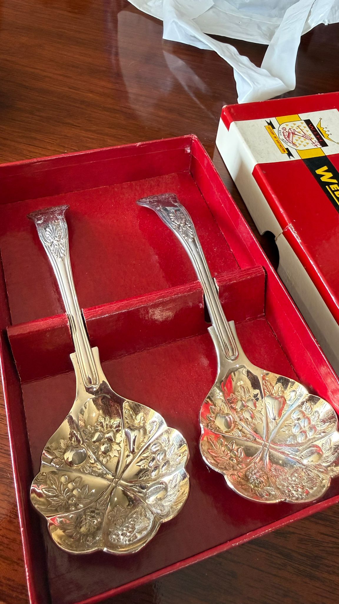 Silver plated leaf tea spoons