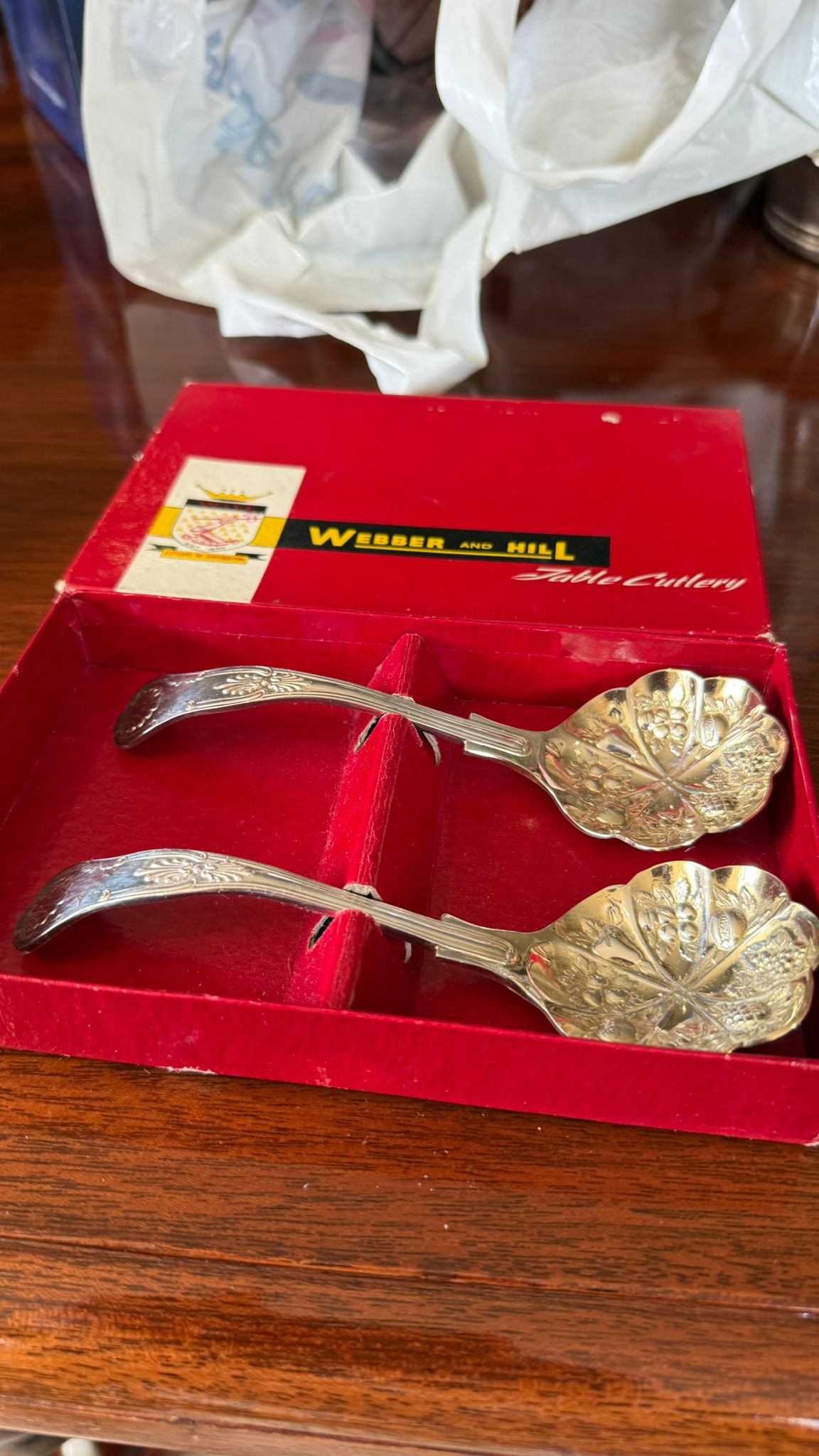 Silver plated leaf tea spoons