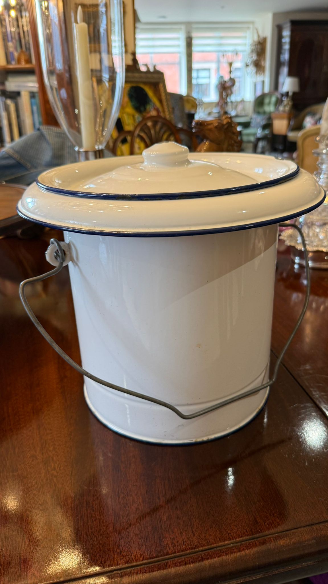 Enamel bread bin mid century