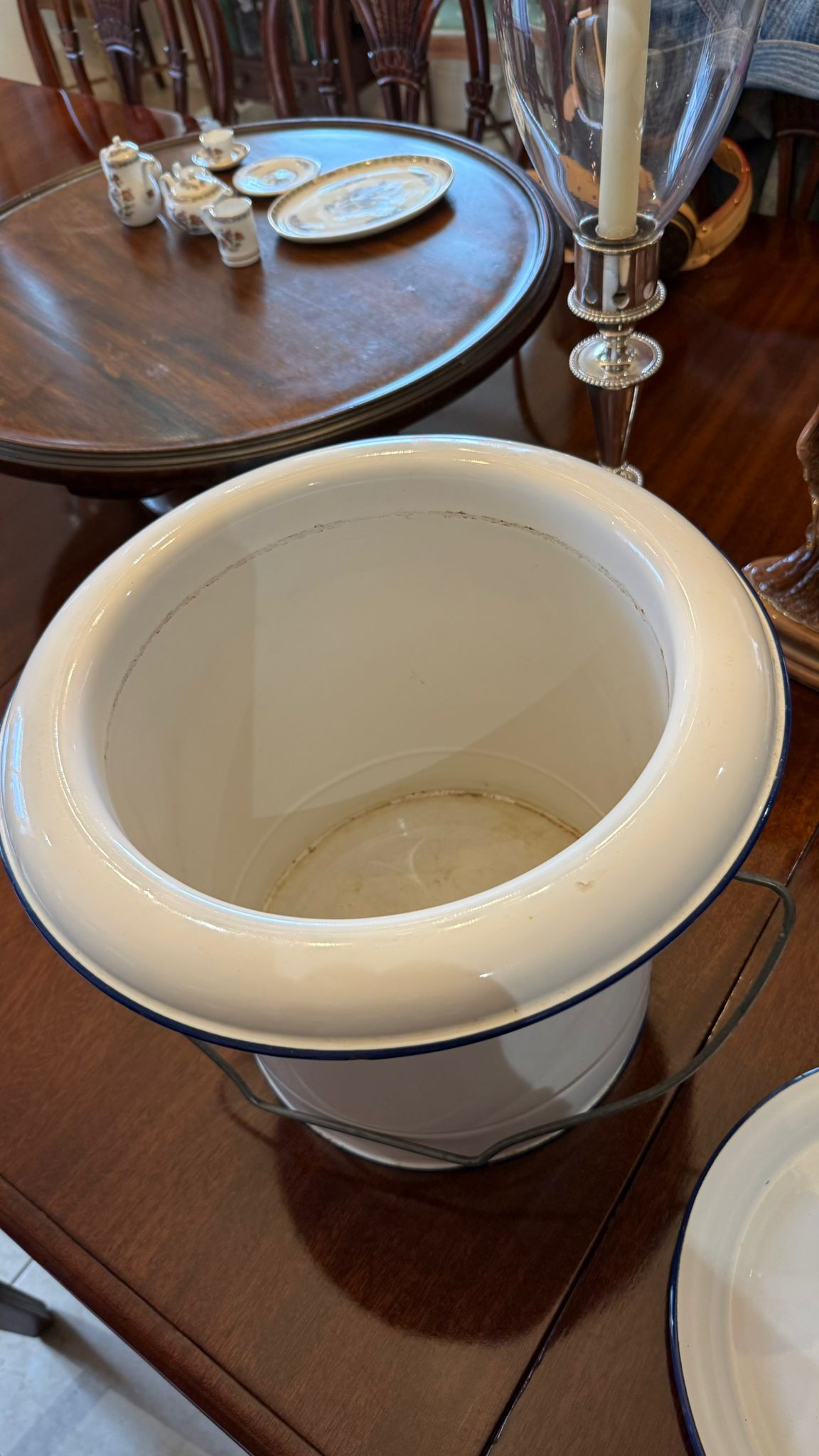 Enamel bread bin mid century