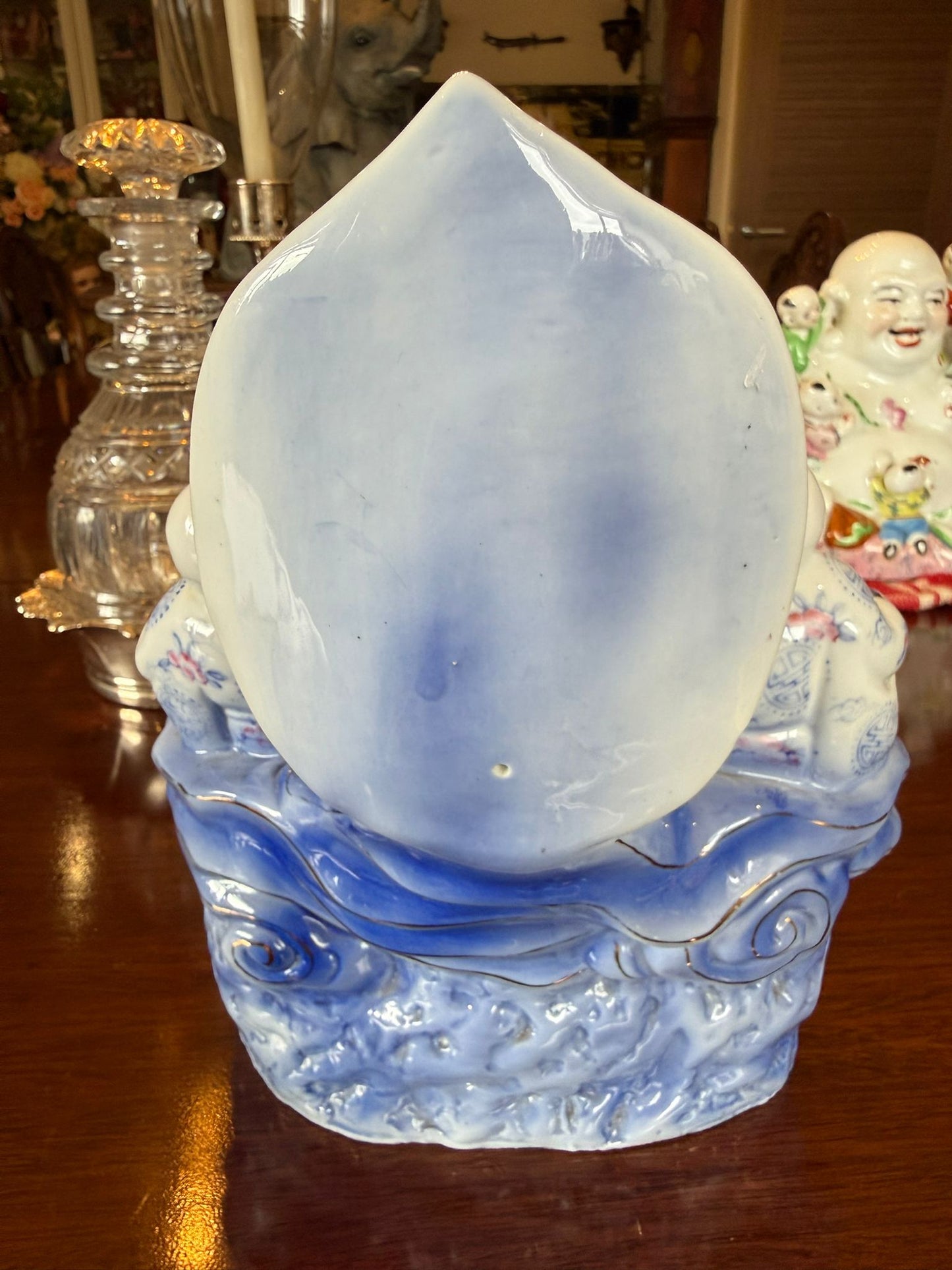 Mid century Chinese blue and white Buddah